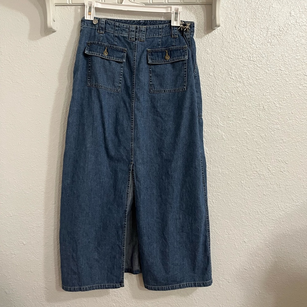 Denim midi skirt